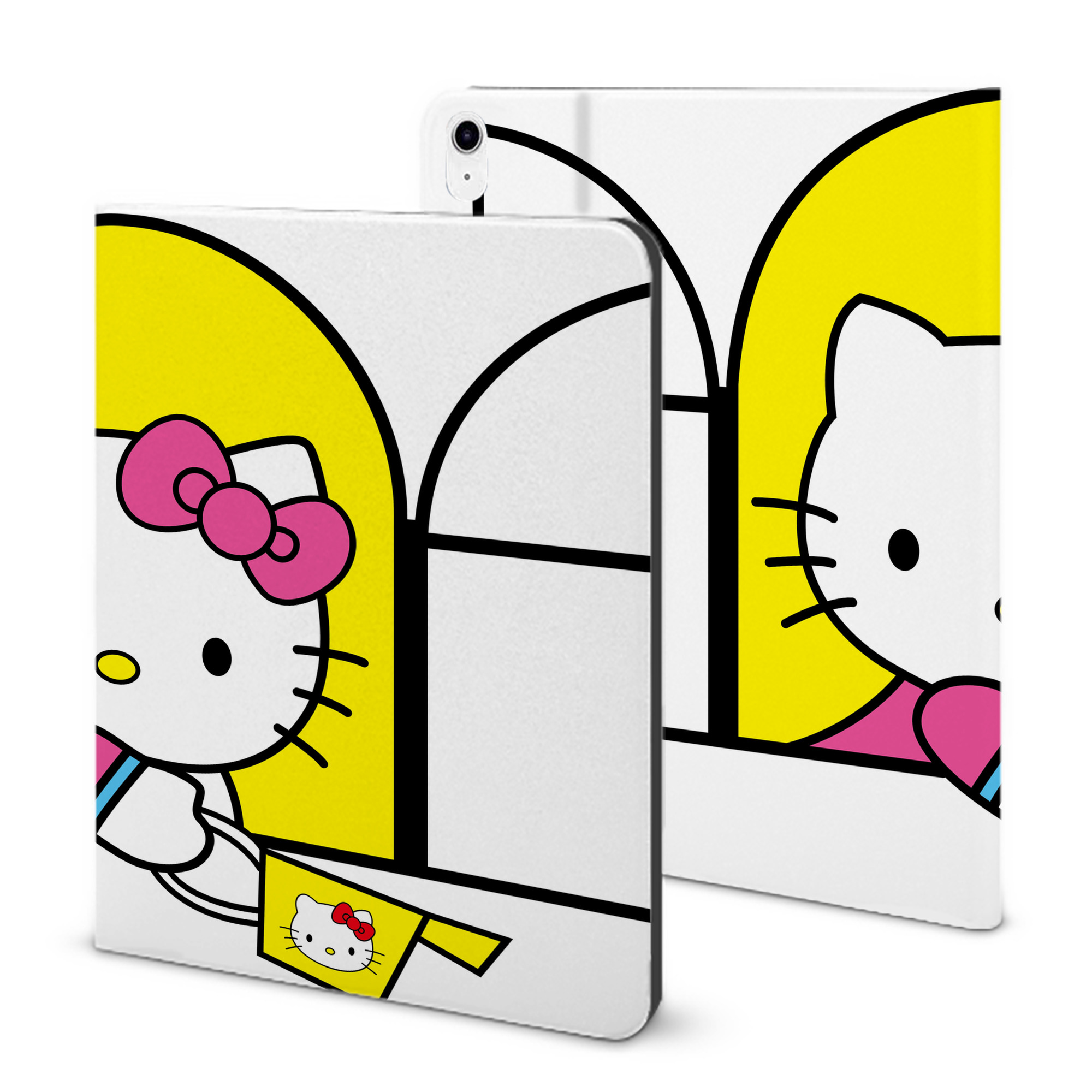 （画像用） Hello Kitty ハローキティ IPad ケース ブック型 PUレザー TPU 耐衝撃 軽量 薄型 ペン収納なし 全面保護 IPad 各モデル対応
